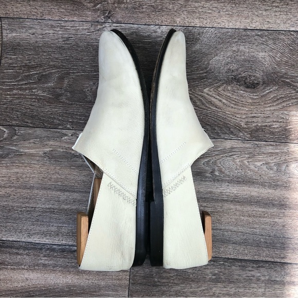 Giorgio Armani Cream Leather Almond Toe Slip On Loafers Men's 44/ US 10.5 - Picture 7 of 15